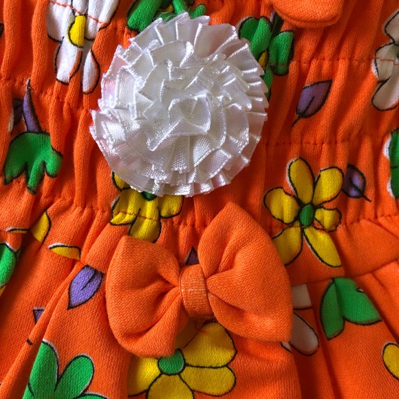 Baby Orange Floral Swimming Suit 9-12M - Picture 4 of 9